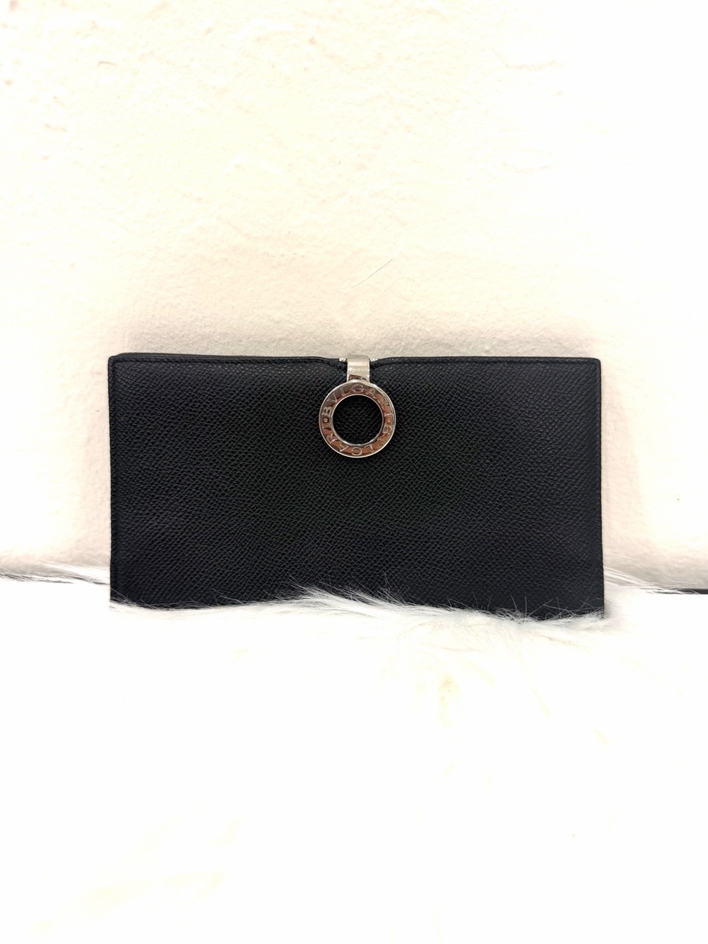 Bulgari Logo Clip Long bifold wallet